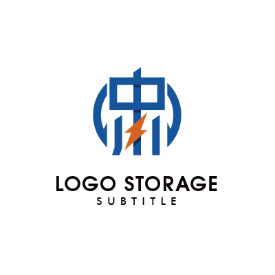 漢字の「中川」「稲妻」をモチーフにデザインしたロゴ