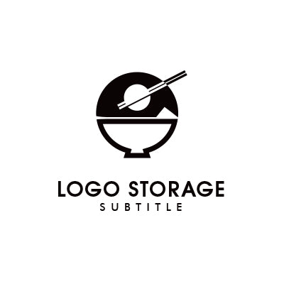 「茶碗」「お箸」をモチーフにデザインしたロゴ