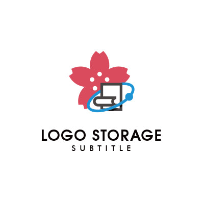 「桜」「書類」「デジタル」をモチーフにデザインしたロゴ