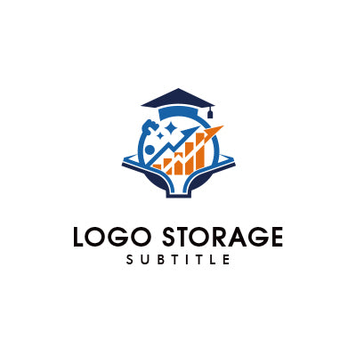 「本」「学生帽」「グラフ」をモチーフにデザインしたロゴ