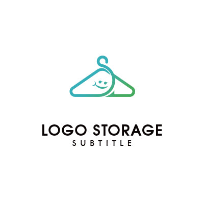 「ハンガー」「顔」をモチーフにデザインしたロゴ