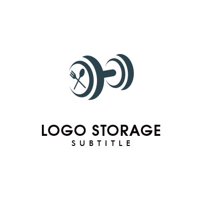 「ダンベル」「スプーン・フォーク」をモチーフにデザインしたロゴ