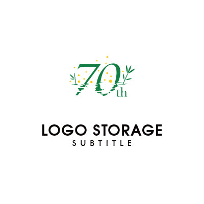 数字の「70」「自然」をモチーフにデザインしたロゴ