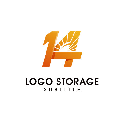 数字の「14」「日の出」をモチーフにデザインしたロゴ