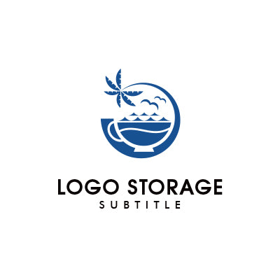 「海」「カップ」をモチーフにデザインしたロゴ