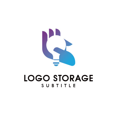 「手」「電球」をモチーフにデザインしたロゴ