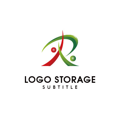 アルファベットの「R」「人」をモチーフにデザインしたロゴ