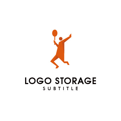 「人」「バトミントン」をモチーフにデザインしたロゴ