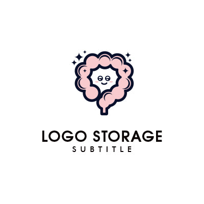 「腸」「人」をモチーフにデザインしたロゴ