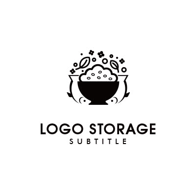 「魚」「ご飯」をモチーフにデザインしたロゴ