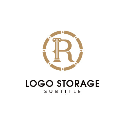 アルファベットの「R」「神殿」をモチーフにデザインしたロゴ