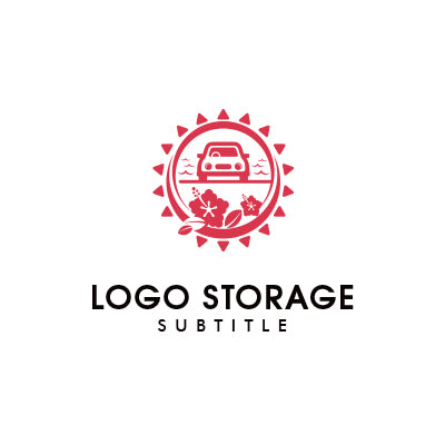 「車」「太陽」「南国」をモチーフにデザインしたロゴ