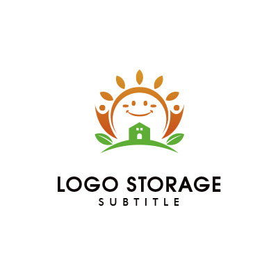 「建物」「人」「太陽」をモチーフにデザインしたロゴ