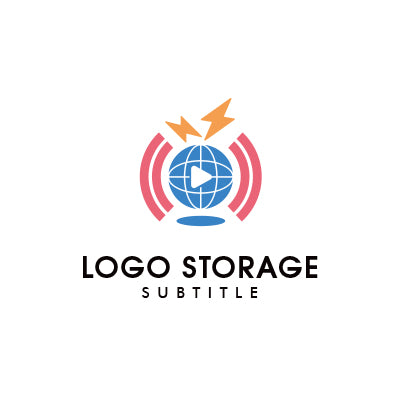 「電波」「地球」「幾何学的」な形状をモチーフにデザインしたロゴ