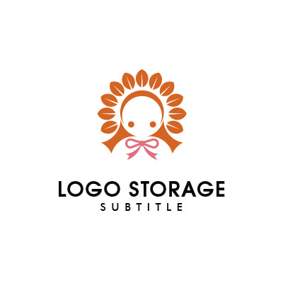 「人」「葉」「太陽」「リボン」をモチーフにデザインしたロゴ