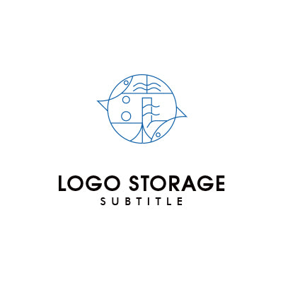 漢字の「清水」「魚」をモチーフにデザインしたロゴ