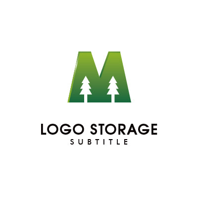 アルファベットの「M」「木」をモチーフにデザインしたロゴ