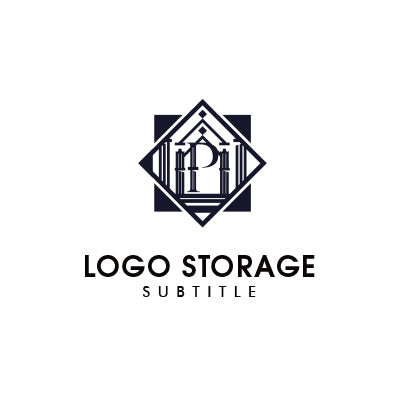 アルファベットの「P」「神殿」をモチーフにデザインしたロゴ