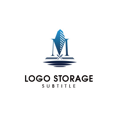 アルファベットの「M」「建物」をモチーフにデザインしたロゴ