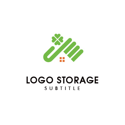 「手」「四つ葉」「建物」をモチーフにデザインしたロゴ