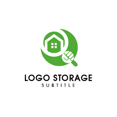 「虫眼鏡」「建物」をモチーフにデザインしたロゴ