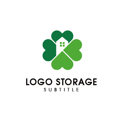 「四つ葉」「建物」をモチーフにデザインしたロゴ