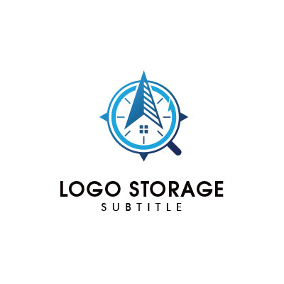 「コンパス」「虫眼鏡」「建物」をモチーフにデザインしたロゴ