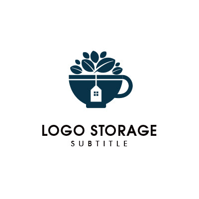 「建物」「ティーカップ」「自然」をモチーフにデザインしたロゴ