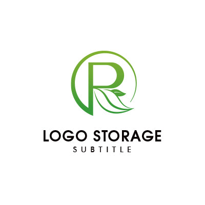 アルファベットの「R」「葉」をモチーフにデザインしたロゴ