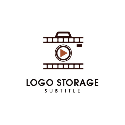 「カメラ」「再生ボタン」とをモチーフにデザインしたロゴ