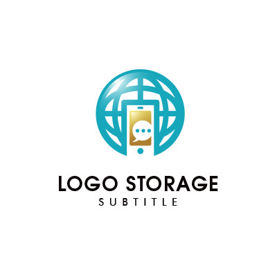 「地球」「スマホ」をモチーフにデザインしたロゴ