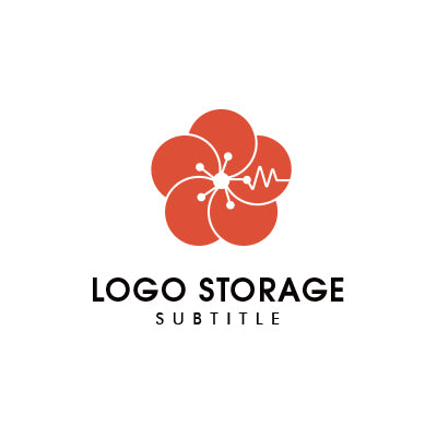 「花」「心電図」をモチーフにデザインしたロゴ