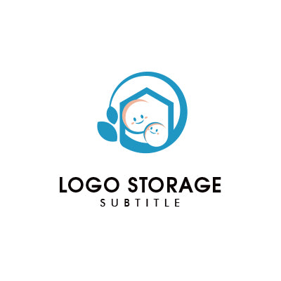 「建物」「親子」をモチーフにデザインしたロゴ