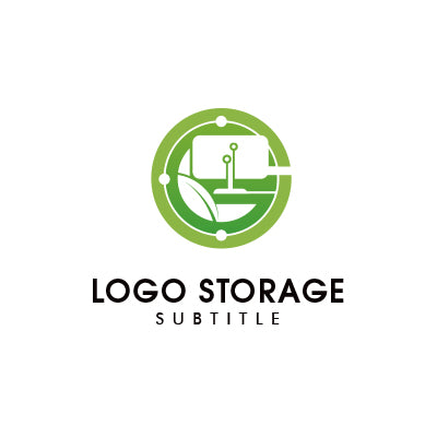 「G」「自然」「PC」「地球」をモチーフにデザインしたロゴ