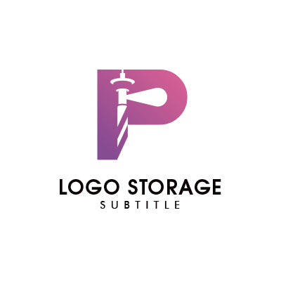 「P」「灯台」をモチーフにデザインしたロゴ