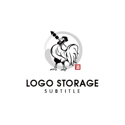 「ニワトリ」「串」をモチーフにデザインしたロゴ