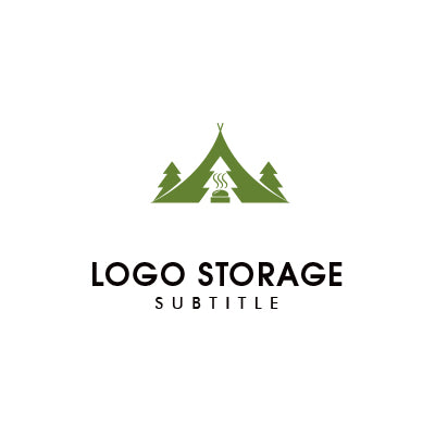 「自然」「テント」をモチーフにデザインしたロゴ