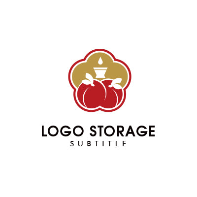 「桃」「日本酒」をモチーフにデザインしたロゴ