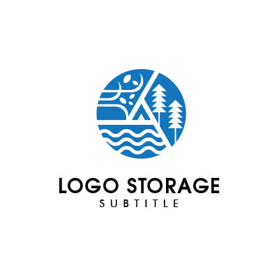 🌊モダンな山と川のロゴ – 自然・調和・洗練されたデザイン【ロゴ販売ならロゴストレージ】