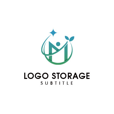 🌿M& ヘルス&ウェルネス向けロゴ – 成長・健康・輝きを象徴【ロゴ販売ならロゴストレージ】