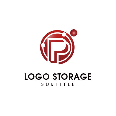 モダン&テクノロジー志向のP型ロゴ – 革新・ネットワーク・成長を象徴【ロゴ販売ならロゴストレージ】