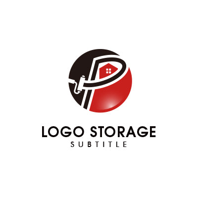 建築・リフォーム向けP型ロゴ – 信頼・技術・プロフェッショナルを象徴【ロゴ販売ならロゴストレージ】