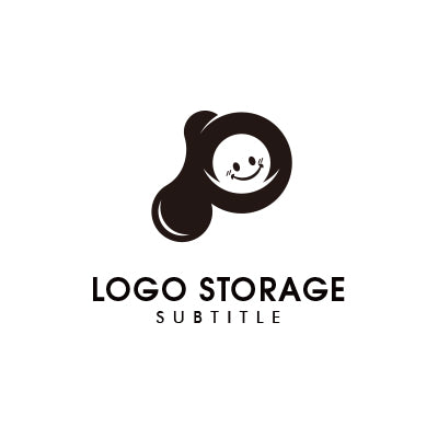 かわいらしいP型ロゴ – 親しみやすさ・楽しさ・キャラクターデザインに最適【ロゴ販売ならロゴストレージ】