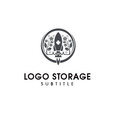 ロケットと自然が融合したロゴ – 革新・成長・未来志向を象徴【ロゴ販売ならロゴストレージ】