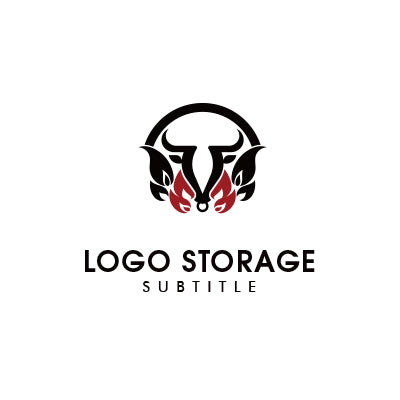 力強い雄牛モチーフのロゴデザイン|ロゴ販売はロゴストレージ