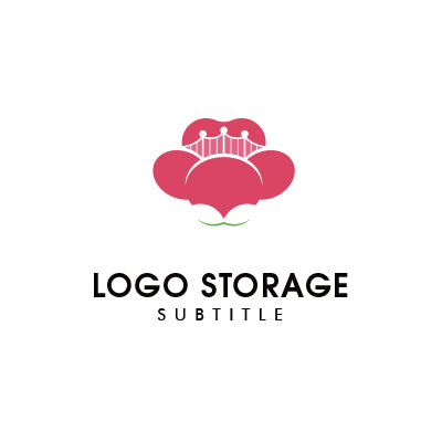 梅と橋をモチーフにした和風ロゴデザイン|ロゴ販売はロゴストレージ