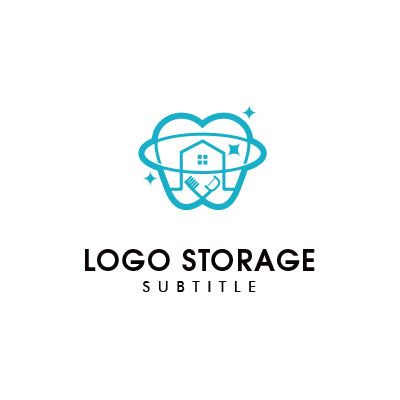 歯と家を組み合わせたロゴデザイン|ロゴ販売はロゴストレージ