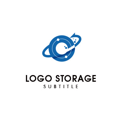 Cモチーフと惑星軌道を組み合わせたロゴデザイン|ロゴ販売はロゴストレージ