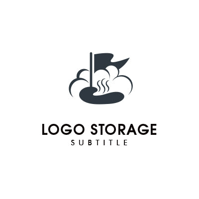 ゴルフ場と旗をモチーフにしたロゴデザイン|ロゴ販売はロゴストレージ