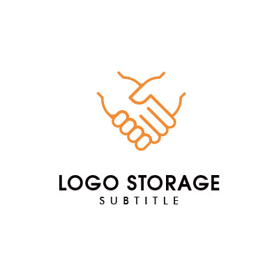 握手をモチーフにした信頼とつながりのロゴデザイン|ロゴ販売はロゴストレージ